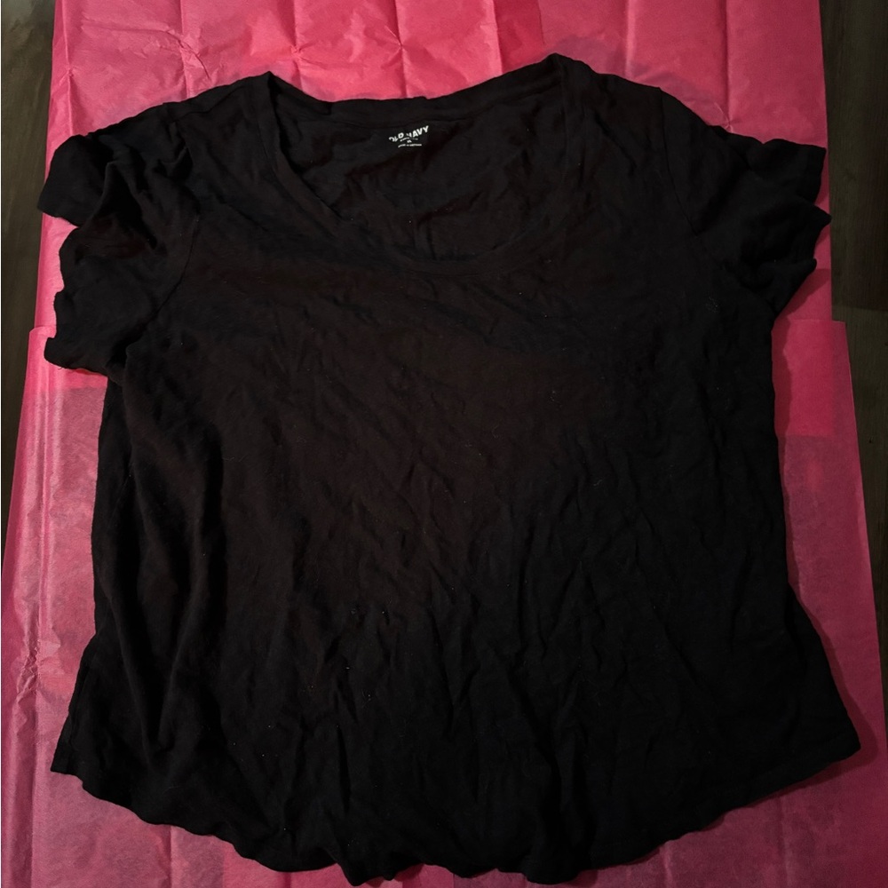 Old Navy Black Ruffled Short Sleeve Top